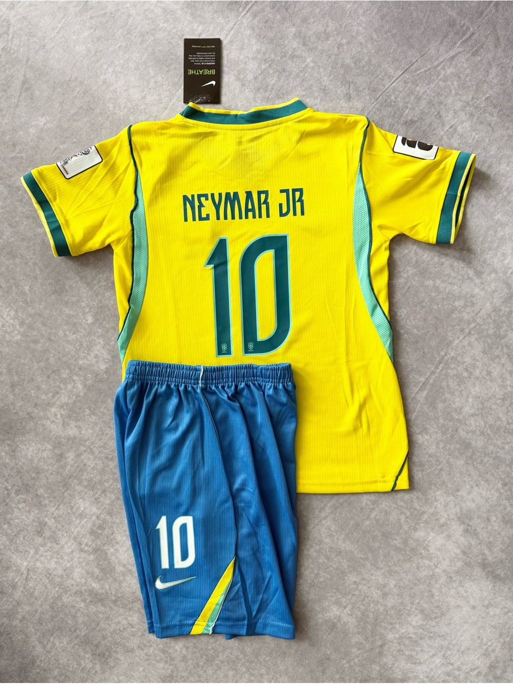 Kids Yellow & Blue Brazil Home Soccer  Set Kids - Neymar Jr. 10